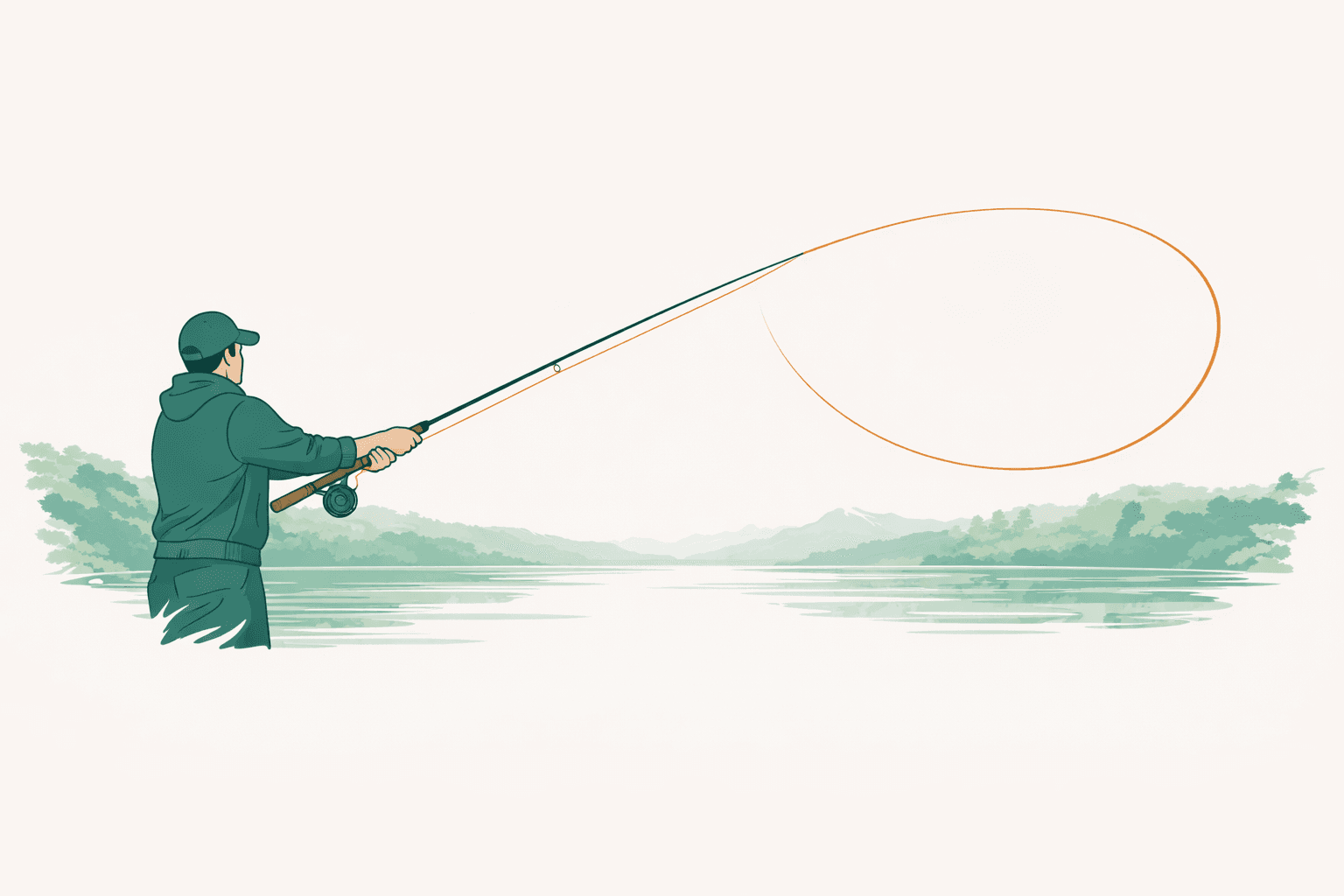 Illustration Zweihand Fliegenfischen